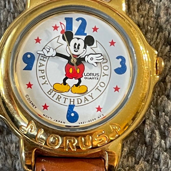 Disney Accessories - Vintage 90s Disney Mickey Mouse Lorus Musical Watch Happy Birthday